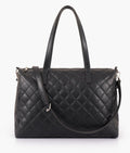Black quilted carryall Tote Bags