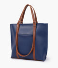 Blue and brown double-handle Tote Bags